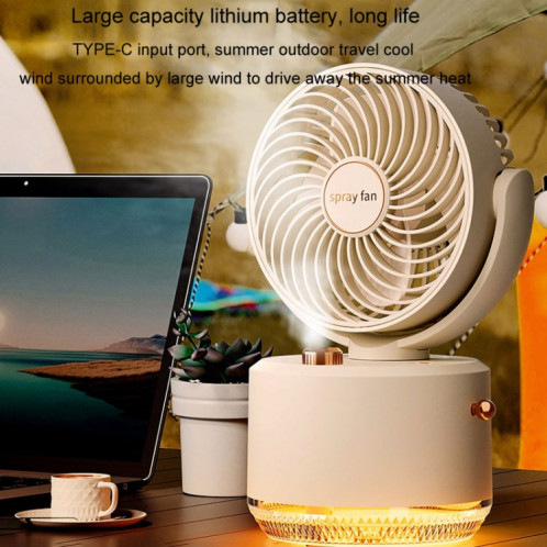 Refroidisseur de charge USB, ventilateur de climatisation, ventilateur de refroidissement de bureau, humidificateur pivotant (Beige) SH701A147-012