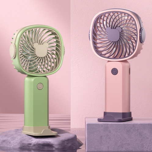 Mini ventilateur multifonctionnel portatif portatif avec fonction de support de téléphone, couleur: jaune vert avec batterie SH80021417-09