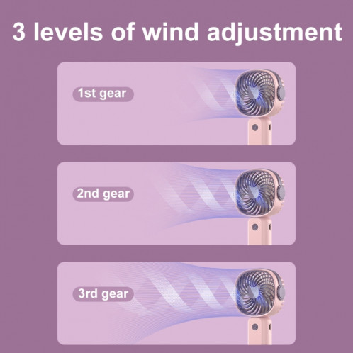Mini ventilateur multifonctionnel portatif portatif avec fonction de support de téléphone, couleur: rose violet avec batterie SH80011308-09