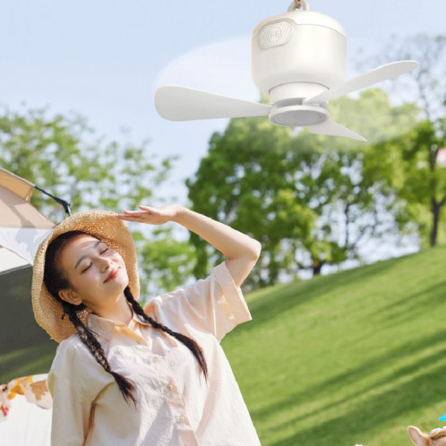 Version enfichable USB petit ventilateur de plafond Camping ventilateur suspendu Portable extérieur (blanc) SH701A123-08