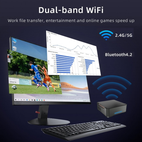 GK3Plus N100 16G + 2 To prise américaine 12e Intel Alderlake double HDMI + VGA Triple affichage 4K HD Mini PC de poche SH3016591-014
