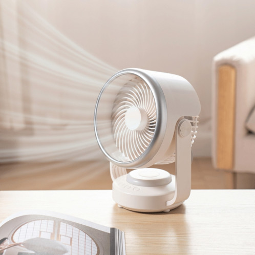 Ventilateur de circulation d'air ventilateur de bureau à tête oscillante automatique avec lumière LED (blanc) SH001A121-011