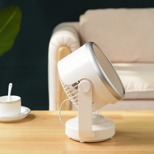 Ventilateur de circulation d'air ventilateur de bureau à tête oscillante automatique avec lumière LED (blanc) SH001A121-011