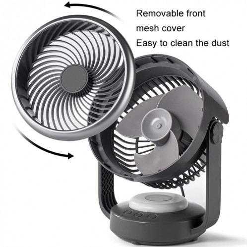 Ventilateur de circulation d'air ventilateur de bureau à tête oscillante automatique avec lumière LED (blanc) SH001A121-011