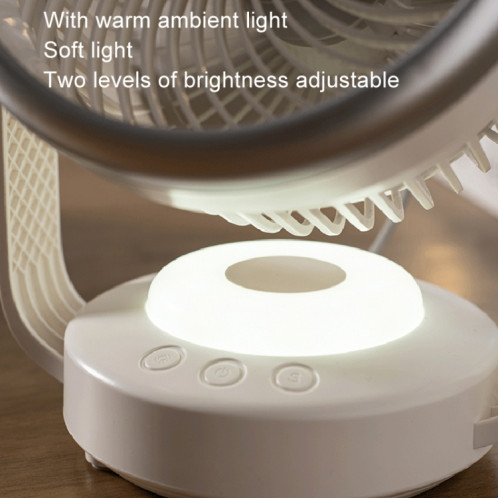 Ventilateur de circulation d'air ventilateur de bureau à tête oscillante automatique avec lumière LED (blanc) SH001A121-011