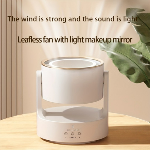 Ventilateur de bureau multifonctionnel 3 en 1 avec miroir cosmétique lumière LED oscillant rechargeable SH6802655-010