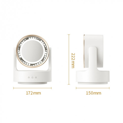 Ventilateur de bureau multifonctionnel 3 en 1 avec miroir cosmétique lumière LED oscillant rechargeable SH6802655-010