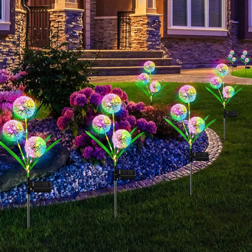 Pissenlit pelouse prise de terre décoration lumineuse lampes de jardin solaires extérieures à LED, modèle: 3 têtes SH13011414-07