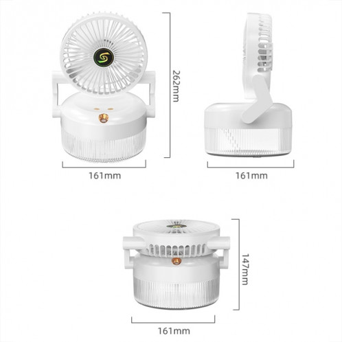 Ventilateur d'humidification par pulvérisation de bureau pliable à chargement USB avec veilleuse (vert) SH401B99-011