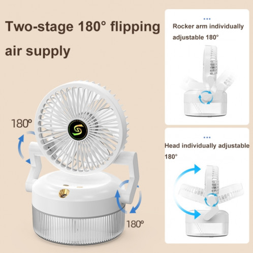 Ventilateur d'humidification par pulvérisation de bureau pliable à chargement USB avec veilleuse (vert) SH401B99-011