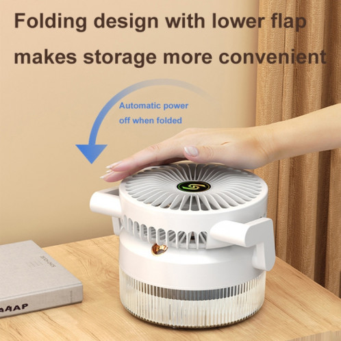 Ventilateur d'humidification par pulvérisation de bureau pliable à chargement USB avec veilleuse (vert) SH401B99-011