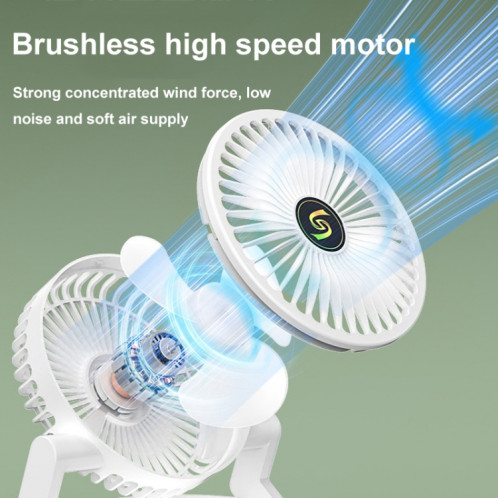 Ventilateur d'humidification par pulvérisation de bureau pliable à chargement USB avec veilleuse (vert) SH401B99-011