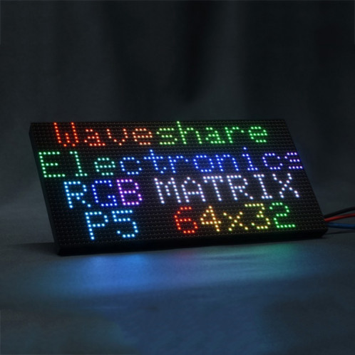 Panneau matriciel LED couleur RVB Waveshare, pas de 5 mm, 64 x 32 pixels, luminosité réglable (25848) SW501A483-010