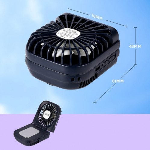 Mini ventilateur de refroidissement de bureau pliable, chargeur USB, portatif, pour l'extérieur, compresse froide (bleu marine) SH201B600-012