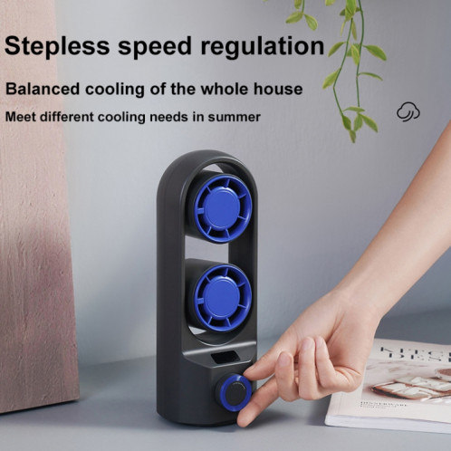 Ventilateur de tour à tête secouée de bureau à vitesse continue à 100 vitesses à affichage numérique intelligent (gris foncé) SH501B1358-09