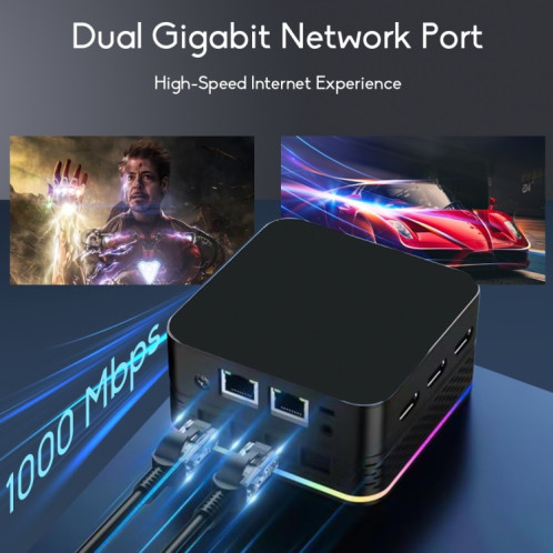 T9 Plus N100 DDR5 16G + 1 To prise américaine 12e Alder Lake double Gigabit LAN + 3 HDMI 4K HD Mini PC de poche SH0124433-013