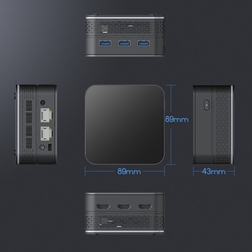 T9 Plus N100 DDR5 16G + 1 To prise américaine 12e Alder Lake double Gigabit LAN + 3 HDMI 4K HD Mini PC de poche SH0124433-013