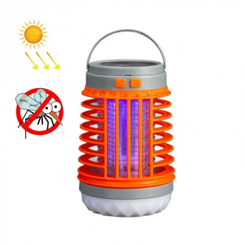 E-SMARTER W890-1 Solaire LED Choc Électrique Moustique Lumière Extérieure USB Rechargeable Éclairage Piège À Moustiques (Orange) SE201A515-010