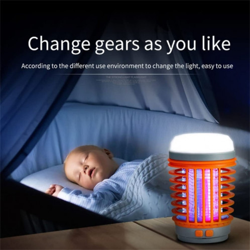 E-SMARTER W890-1 Solaire LED Choc Électrique Moustique Lumière Extérieure USB Rechargeable Éclairage Piège À Moustiques (Bleu) SE201B544-010