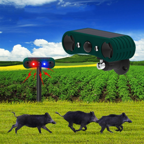 Répulsif de souris à énergie solaire N911W, alarme, capteur infrarouge, répulsif pour animaux (vert) SH101A242-010