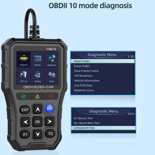 Détecteur de code d'erreur clair de batterie de moteur de voiture OBD SH81581550-08