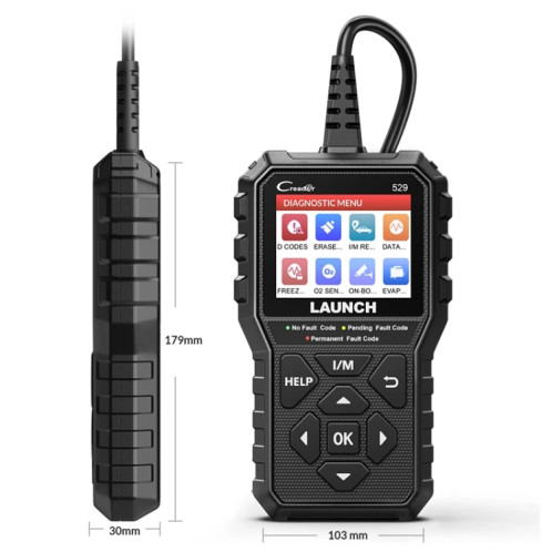 Launch Creader CR529 OBD2 Scanner de code de testeur de défaut de moteur de voiture (noir) SL201A1574-011