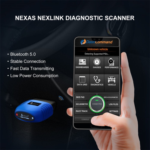 Scanner de diagnostic Nexas Bluetooth 5.0 OBD2 pour IOS/Android SN82541813-09
