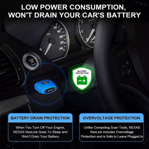 Scanner de diagnostic Nexas Bluetooth 5.0 OBD2 pour IOS/Android SN82541813-09