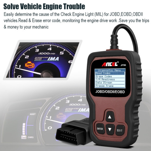 Scanner de Diagnostic de Code d'erreur de voiture Ancel JOBD + EOBD/OBD-II SA82631037-07