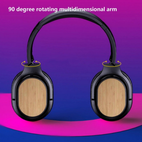 Casque Bluetooth en bois de bambou avec carte son intégrée, prise en charge carte TF/FM/AUX (blanc) SH301B956-015