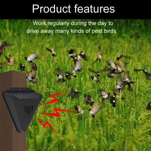 Répulsif solaire pour oiseaux N911Q, répulsif pour animaux de vergers et d'étangs à poissons (noir) SH301A984-08