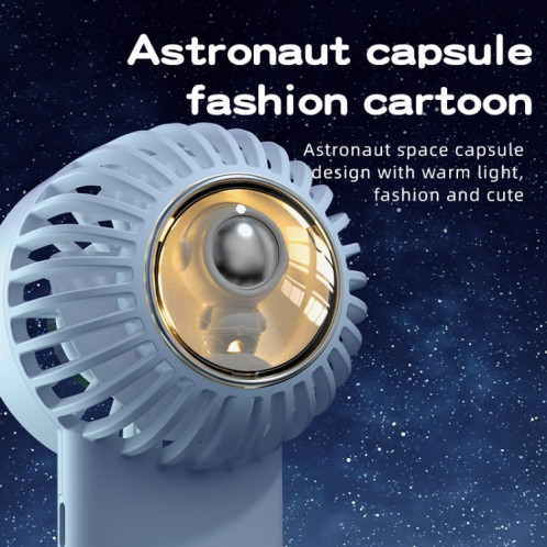 Ventilateur de climatisation portatif extérieur, veilleuse d'astronaute, ventilateur de refroidissement à semi-conducteur (bleu clair) SH301B30-014