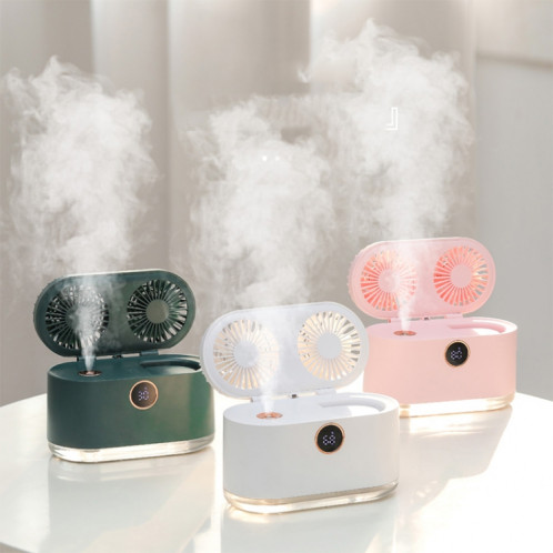 Refroidisseur d'humidification de veilleuse de ventilateur de bureau d'affichage numérique intelligent de pulvérisation à double feuille de WT-818 (blanc) SH901A1920-011