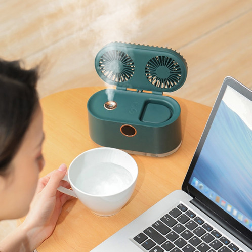 Refroidisseur d'humidification de veilleuse de ventilateur de bureau d'affichage numérique intelligent de pulvérisation à double feuille de WT-818 (vert) SH901C506-011