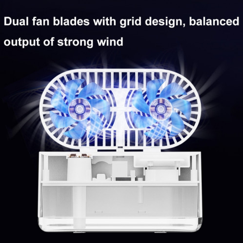 Refroidisseur d'humidification de veilleuse de ventilateur de bureau d'affichage numérique intelligent de pulvérisation à double feuille de WT-818 (vert) SH901C506-011
