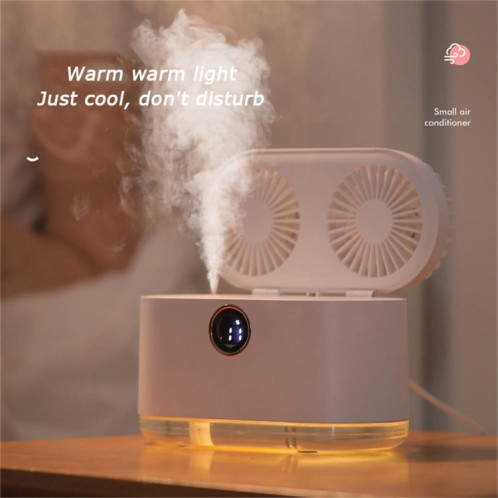 Refroidisseur d'humidification de veilleuse de ventilateur de bureau d'affichage numérique intelligent de pulvérisation à double feuille de WT-818 (vert) SH901C506-011