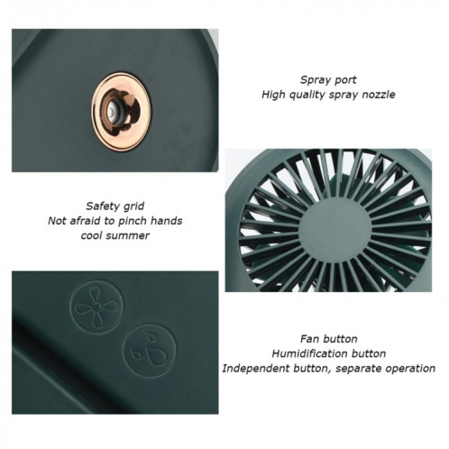 Refroidisseur d'humidification de veilleuse de ventilateur de bureau d'affichage numérique intelligent de jet à double feuille de WT-818 (rose) SH901B27-011