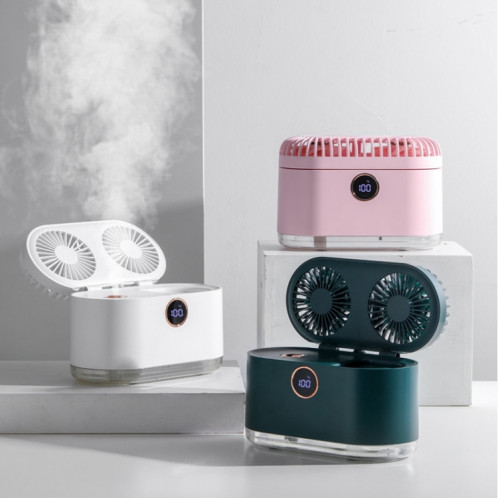 Refroidisseur d'humidification de veilleuse de ventilateur de bureau d'affichage numérique intelligent de jet à double feuille de WT-818 (rose) SH901B27-011