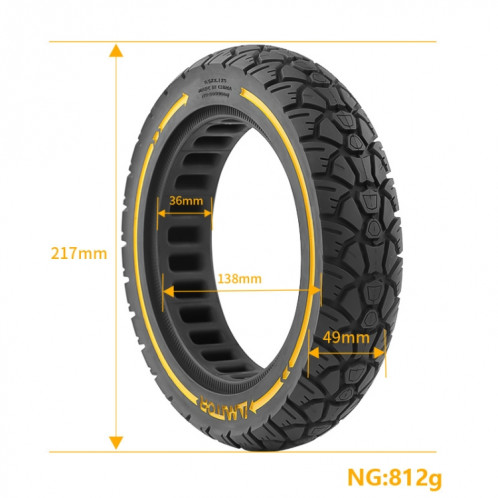 Pneu tout-terrain universel AIMITE 9,5 x 2,125/36 Card 9,5 pouces pour scooter électrique 230 x 50 (ligne jaune) SA301B1646-04