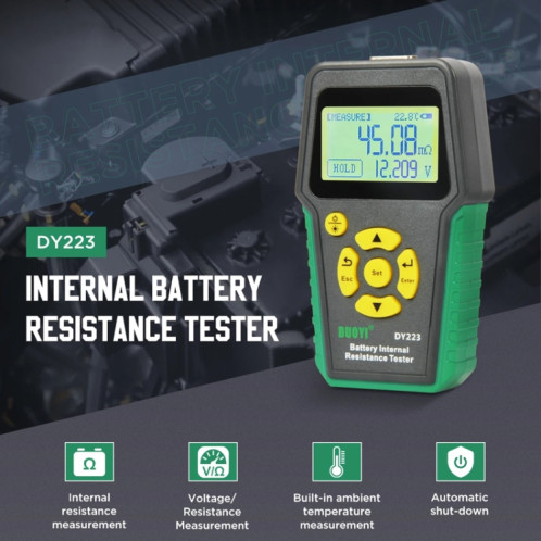 Instrument de test de tension et de diagnostic de défaut de véhicule électrique DUOYI DY223 (pince de test + stylo de jauge + base de pince) SD601A1461-012