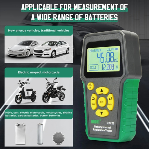 Instrument de test de tension et de diagnostic de défaut de véhicule électrique DUOYI DY223 (pince de test + stylo de jauge + base de pince) SD601A1461-012