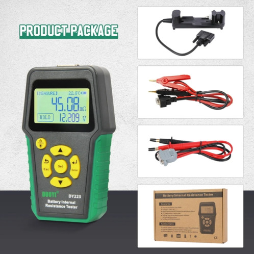 Instrument de test de tension et de diagnostic de défaut de véhicule électrique DUOYI DY223 (pince de test + stylo de jauge + base de pince) SD601A1461-012