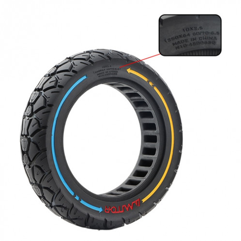 Pneu solide universel pour scooter électrique AIMITE 10 x 2,5 45 Card 250 x 64 60/70-6,5 (coloré) SA001A184-05