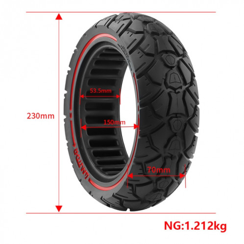 AIMITE 10 x 2,7-2,75 53,5 carte 255-70 ou 70/65-6,5 pneu tout-terrain universel pour scooter (ligne rouge) SA701A1807-05