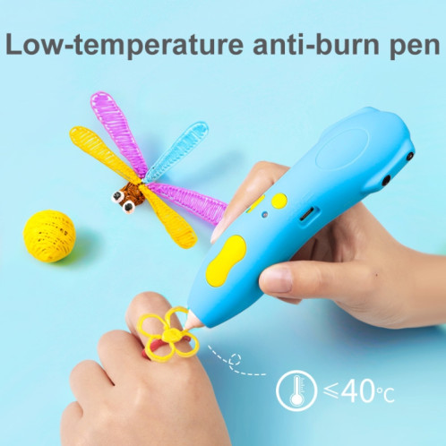 Stylo d'impression 3D à basse température à détection infrarouge pour enfants, stylo de peinture Graffiti bricolage (1000 mAh-rose) SH701A93-014