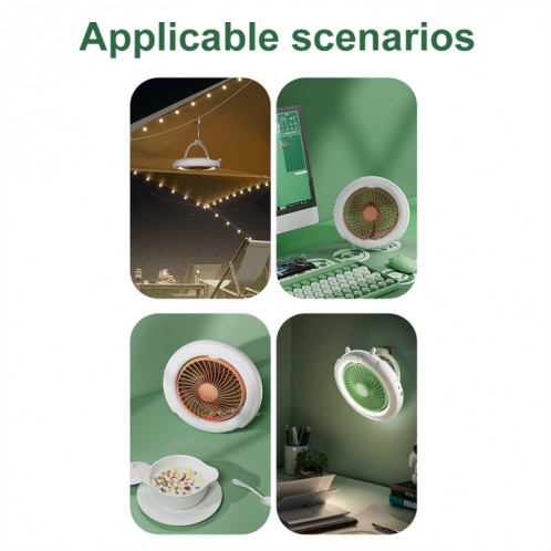 Veilleuse de bureau ventilateur pliant camping en plein air mini ventilateur suspendu, couleur: vert basique SH92021653-011