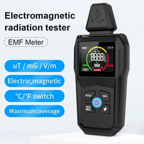 MESTEK EMF01 Détecteur de rayonnement électromagnétique Sonde de détection à 3 axes très sensible SM86251891-010