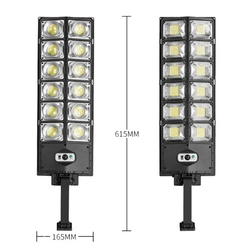 E-SMARTER W789A-6 LED lumière forte Double rangée lumière de jardin solaire lampadaires à Induction SE63011272-010