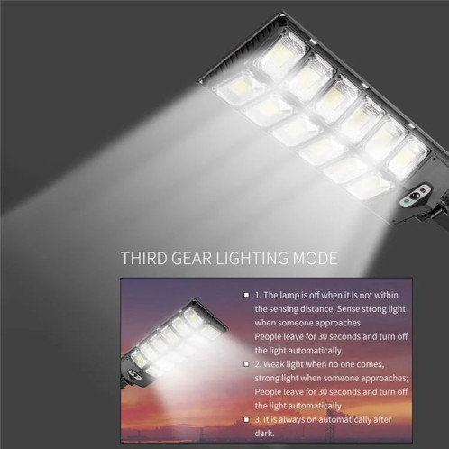 E-SMARTER W789A-6 LED lumière forte Double rangée lumière de jardin solaire lampadaires à Induction SE63011272-010