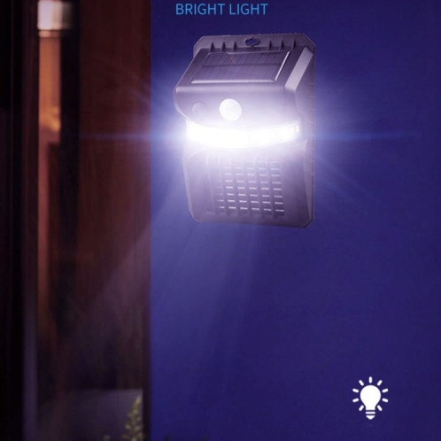 E-SMARTER W792 Applique murale solaire à LED avec fonction de contrôle des moustiques à lumière violette Lampe de jardin extérieure à capteur intelligent humain, Spécification: Lumière blanche SE9901565-011